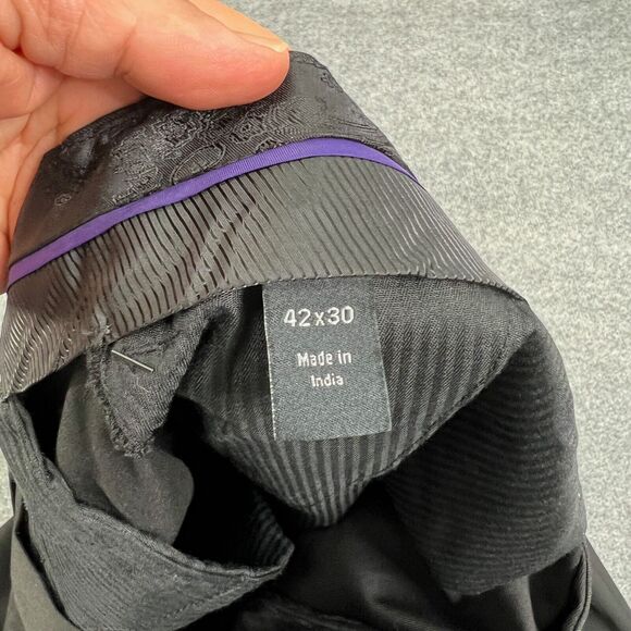 Apt 9 Pants Mens 42 Black Modern Fit Flat Front Straight Viscose Blend Dress - Picture 7 of 12